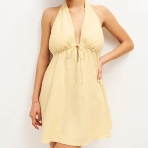 Reformation Carlena Linen Dress in Parmesan